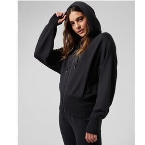Athleta Balance Sweatshirt Hoodie Jacket Black Size Medium